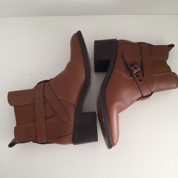 Coach Women's Buckle Chelsea Ankle Boots FG1002 Leather Dark Saddle Brown 7.5B - Picture 13 of 16